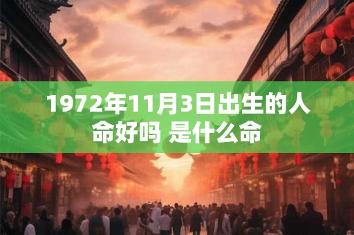 1972年11月3日出生的人命好吗 是什么命