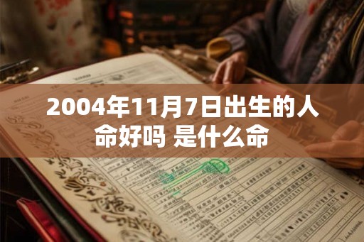 2004年11月7日出生的人命好吗 是什么命