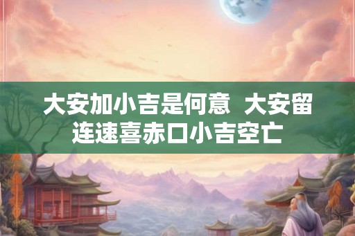 大安加小吉是何意 大安留连速喜赤口小吉空亡 大安加小吉是何意 大安留连速喜赤口小吉空亡