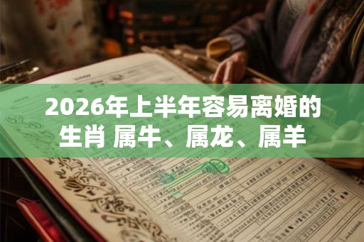 2026年上半年容易离婚的生肖 属牛、属龙、属羊