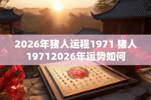 2026年猪人运程1971 猪人19712026年运势如何