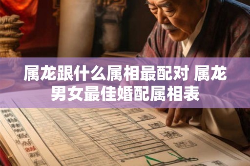 属龙跟什么属相最配对 属龙男女最佳婚配属相表
