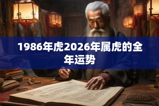 1986年虎2026年属虎的全年运势