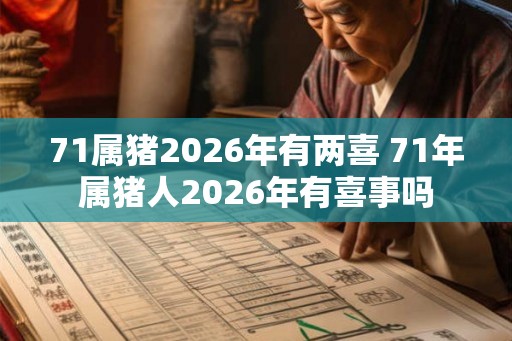 71属猪2026年有两喜 71年属猪人2026年有喜事吗