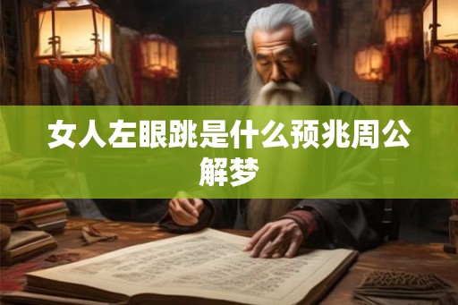 女人左眼跳是什么预兆周公解梦 女人左眼跳是什么预兆周公解梦