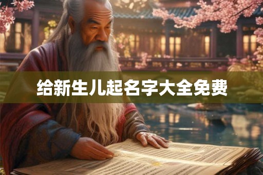 给新生儿起名字大全免费 给新生儿起名字大全免费