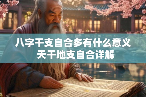 八字干支自合多有什么意义  天干地支自合详解