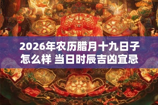 2026年农历腊月十九日子怎么样 当日时辰吉凶宜忌一览！