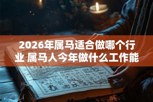 2026年属马适合做哪个行业 属马人今年做什么工作能发财