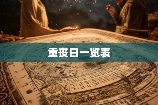 重丧日一览表