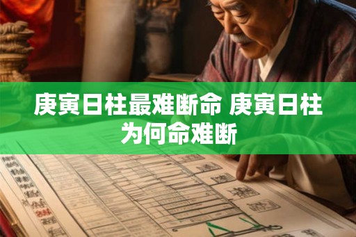 庚寅日柱最难断命 庚寅日柱为何命难断