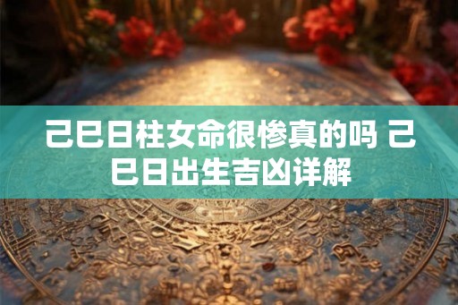 己巳日柱女命很惨真的吗 己巳日出生吉凶详解