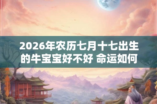 2026年农历七月十七出生的牛宝宝好不好 命运如何