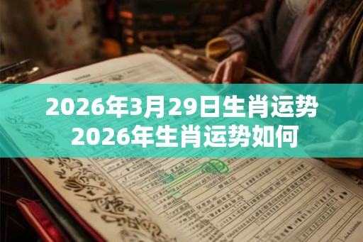 2026年3月29日生肖运势 2026年生肖运势如何
