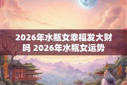 2026年水瓶女幸福发大财吗 2026年水瓶女运势