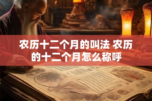 农历十二个月的叫法 农历的十二个月怎么称呼
