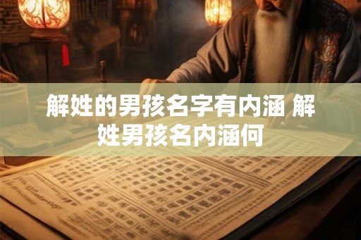 解姓的男孩名字有内涵 解姓男孩名内涵何 解姓的男孩名字有内涵 解姓男孩名内涵何