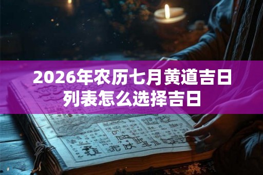 2026年农历七月黄道吉日列表怎么选择吉日