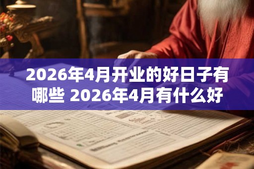 2026年4月开业的好日子有哪些 2026年4月有什么好日子开业