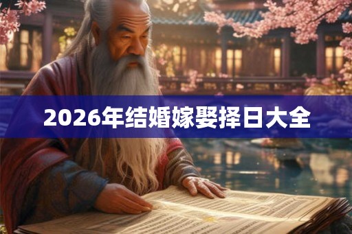 2026年结婚嫁娶择日大全 2026年结婚嫁娶择日大全