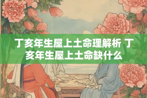 丁亥年生屋上土命理解析 丁亥年生屋上土命缺什么