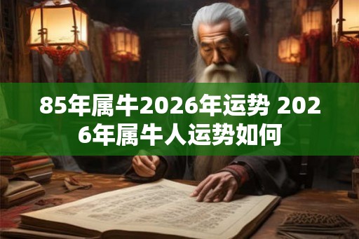 85年属牛2026年运势 2026年属牛人运势如何