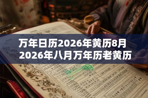 万年日历2026年黄历8月  2026年八月万年历老黄历查询