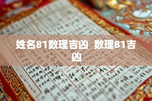 姓名81数理吉凶  数理81吉凶
