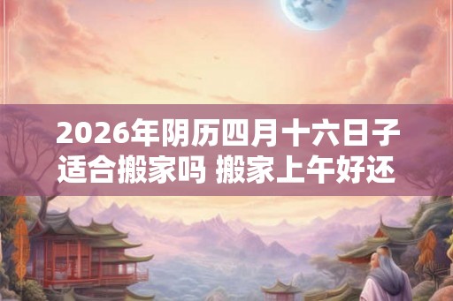 2026年阴历四月十六日子适合搬家吗 搬家上午好还是下午好 2026年阴历四月十六日子适合搬家吗 搬家上午好还是下午好