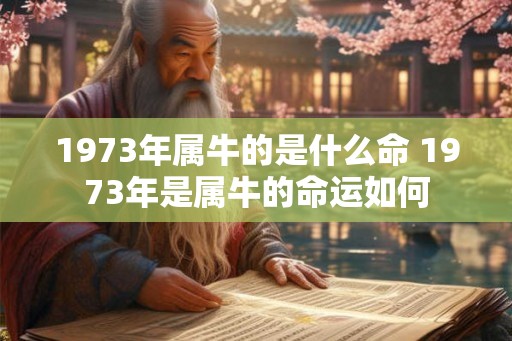 1973年属牛的是什么命 1973年是属牛的命运如何