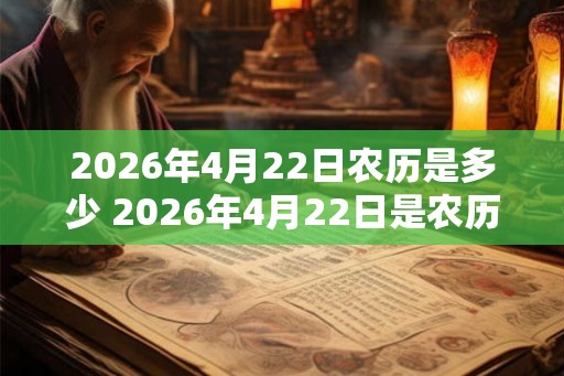 2026年4月22日农历是多少 2026年4月22日是农历几月几日