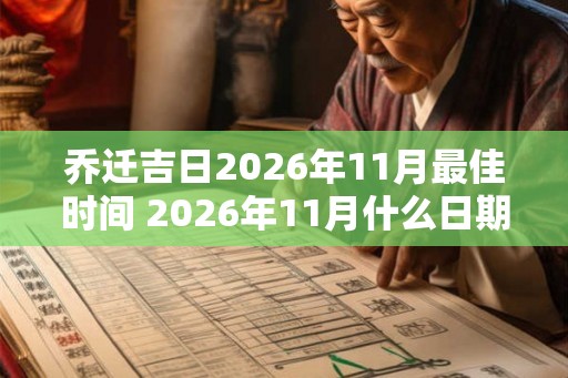 乔迁吉日2026年11月最佳时间 2026年11月什么日期是乔迁吉日最佳时间