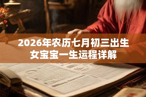 2026年农历七月初三出生女宝宝一生运程详解