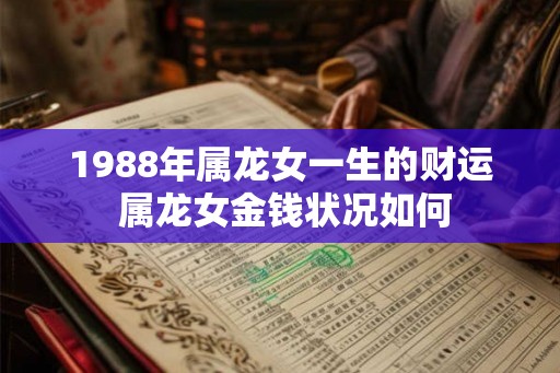 1988年属龙女一生的财运 属龙女金钱状况如何 1988年属龙女一生的财运 属龙女金钱状况如何