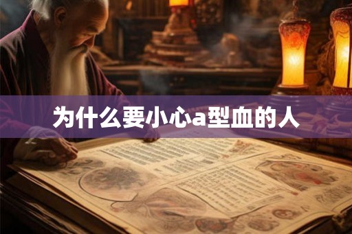 为什么要小心a型血的人