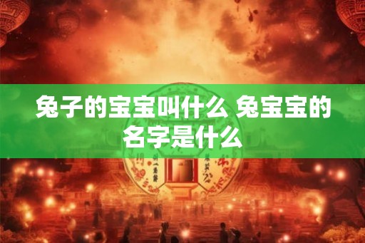兔子的宝宝叫什么 兔宝宝的名字是什么