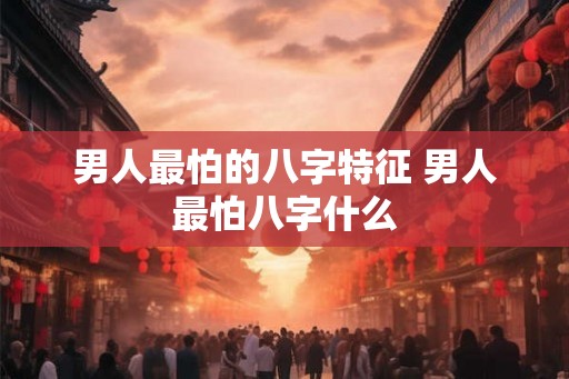 男人最怕的八字特征 男人最怕八字什么