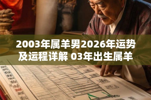 2003年属羊男2026年运势及运程详解 03年出生属羊人2026全年每月运势男性