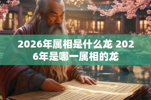 2026年属相是什么龙 2026年是哪一属相的龙