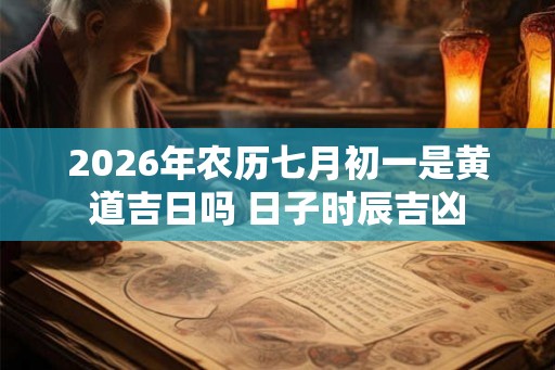 2026年农历七月初一是黄道吉日吗 日子时辰吉凶