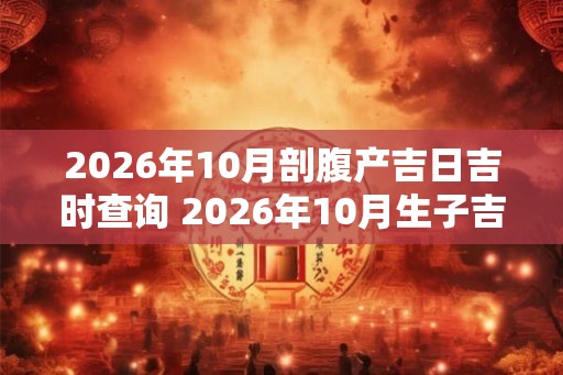 2026年10月剖腹产吉日吉时查询 2026年10月生子吉日