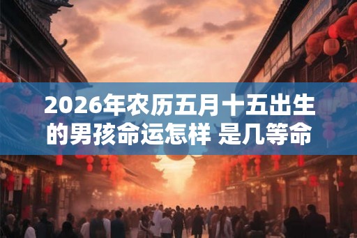2026年农历五月十五出生的男孩命运怎样 是几等命