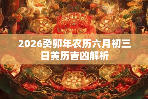 2026癸卯年农历六月初三日黄历吉凶解析 2026癸卯年农历六月初三日黄历吉凶解析