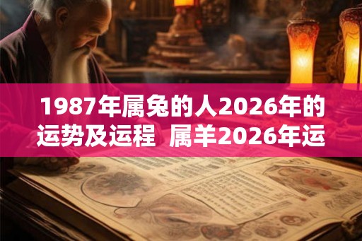 1987年属兔的人2026年的运势及运程 属羊2026年运势及运程 1987年属兔的人2026年的运势及运程 属羊2026年运势及运程