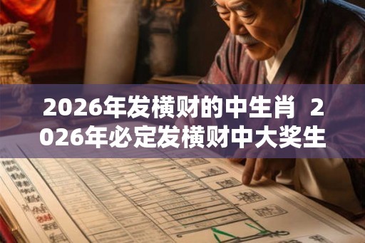 2026年发横财的中生肖  2026年必定发横财中大奖生肖