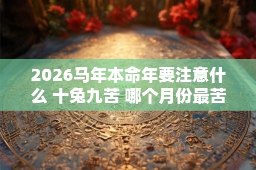2026马年本命年要注意什么 十兔九苦 哪个月份最苦