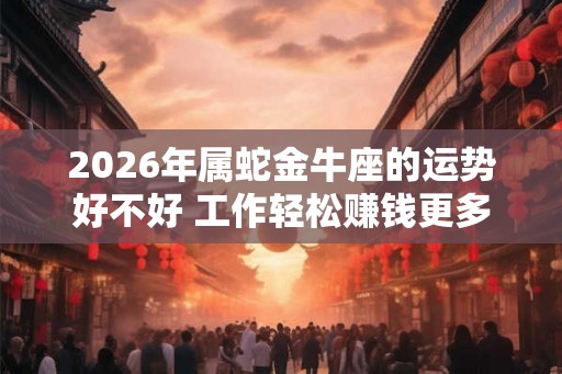 2026年属蛇金牛座的运势好不好 工作轻松赚钱更多 2026年属蛇金牛座的运势好不好 工作轻松赚钱更多