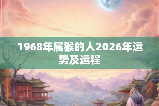 1968年属猴的人2026年运势及运程