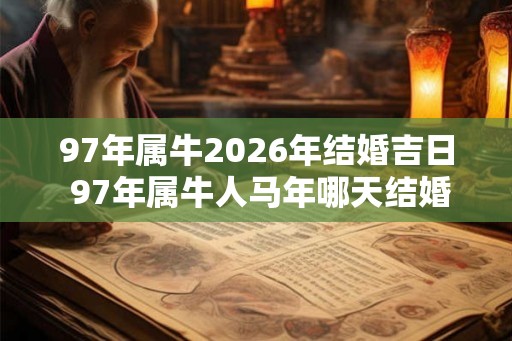 97年属牛2026年结婚吉日 97年属牛人马年哪天结婚好