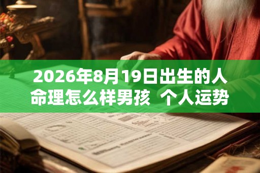 2026年8月19日出生的人命理怎么样男孩  个人运势如何